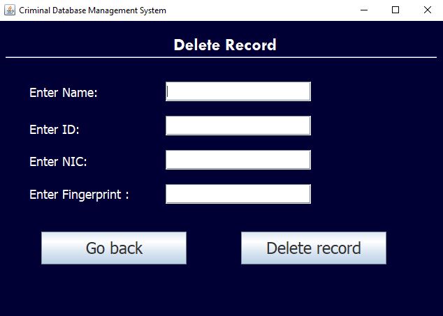 GitHub - Mahaveermandloi/Criminal-Database-Management-System: The ...