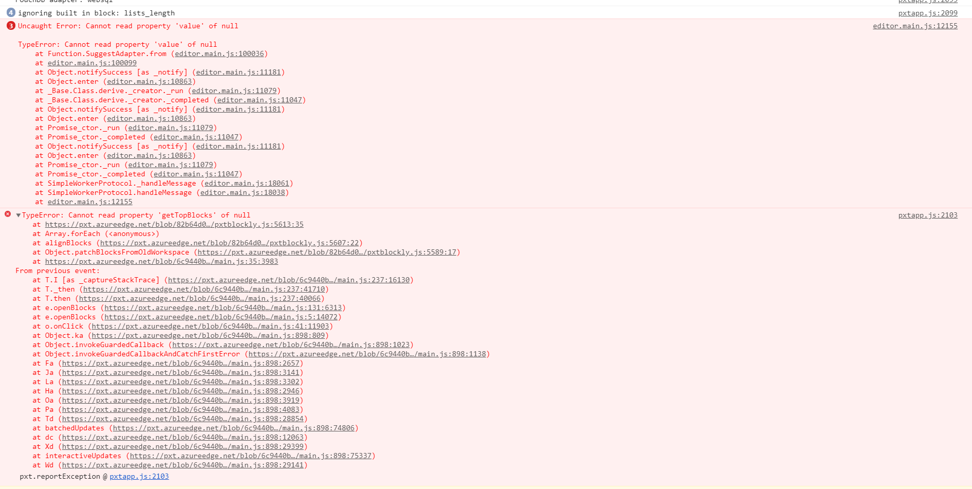 Blockly Crash Report · Issue #1255 · microsoft/pxt-arcade · GitHub