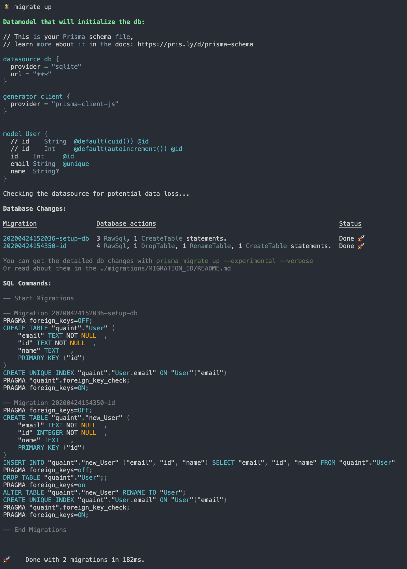 Error messages and DX with SQlite · Issue #2295 · prisma/prisma · GitHub