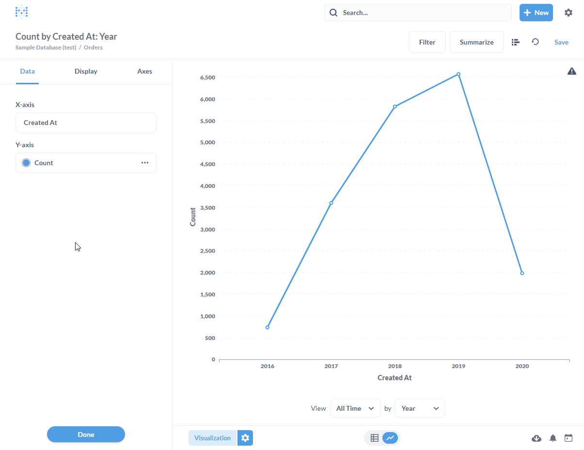 Chart Settings allows you to drag fields when there is only 1 item in