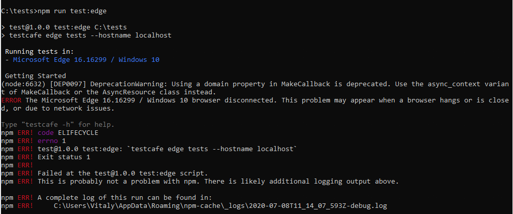 Tests do not run in Microsoft Edge 16.16299 · Issue #5302 · DevExpress ...