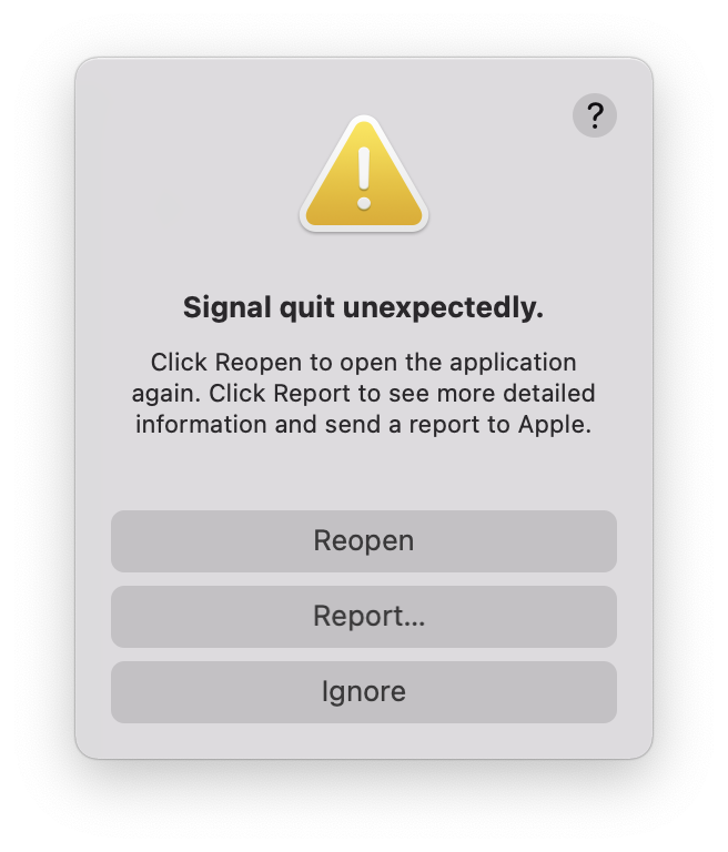 OSX 12.0 Signal 5.25.0 crashes on launch · Issue 5670 · signalapp