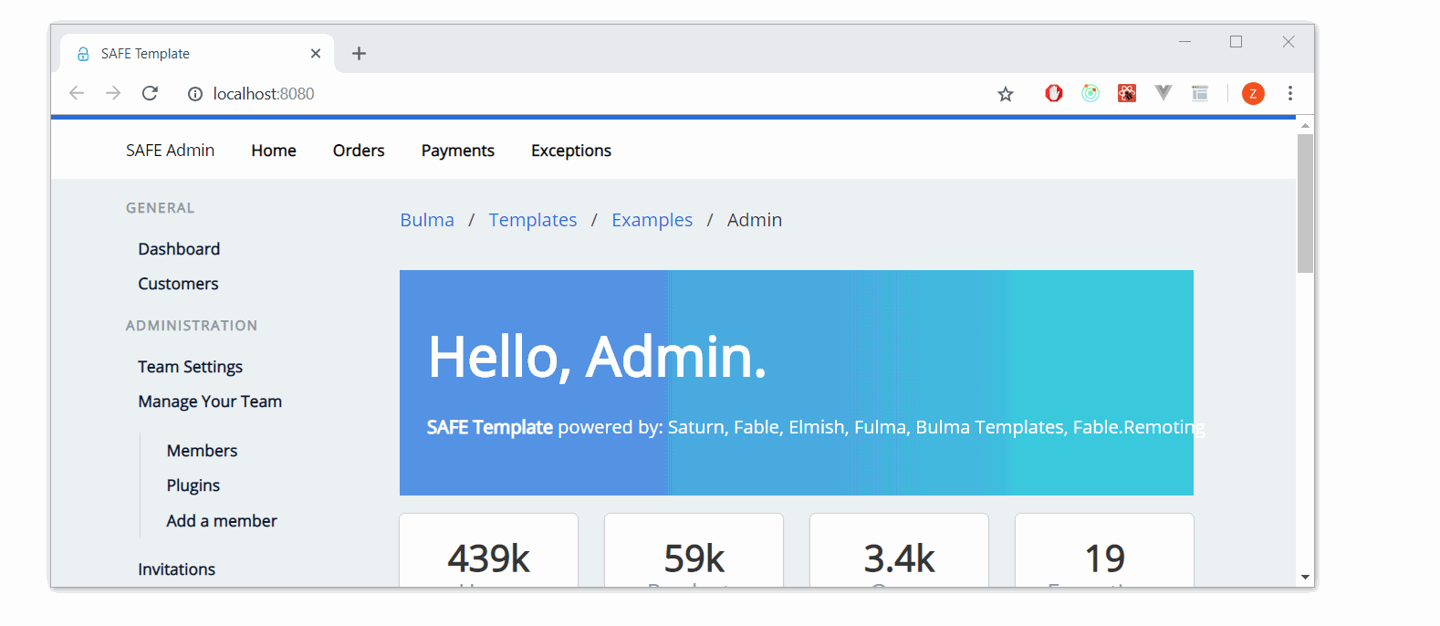 fulma admin template does not open burger menu on small small menu templates
