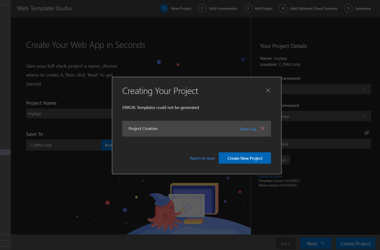 Dev-nightly: Project Name and folder doesn´t validate correctly · Issue ...