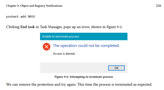 processprotect in chap9 delete via taskmanager kills/terminates ...