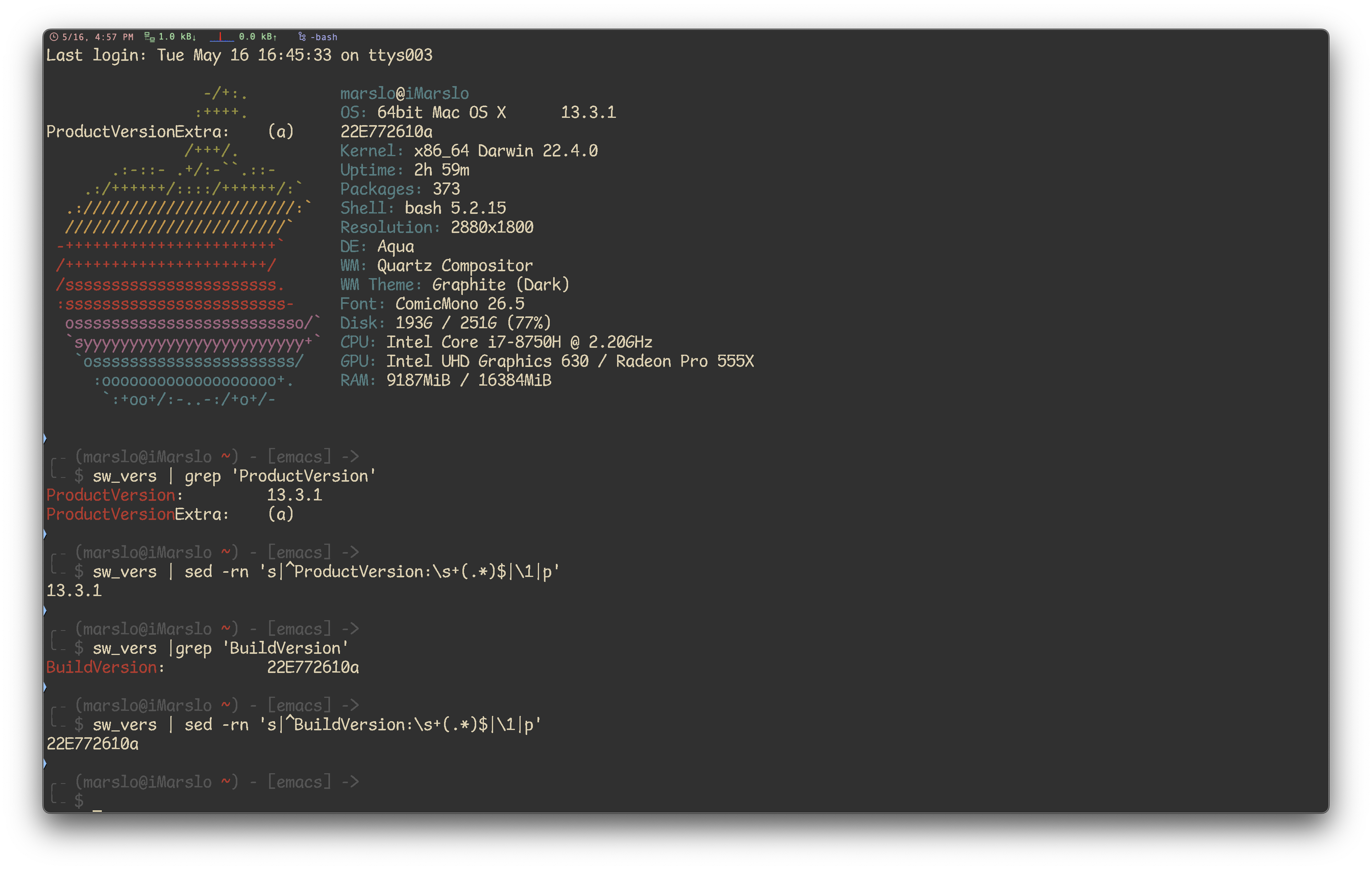 os shows abnormal in mac osx · Issue #766 · KittyKatt/screenFetch · GitHub