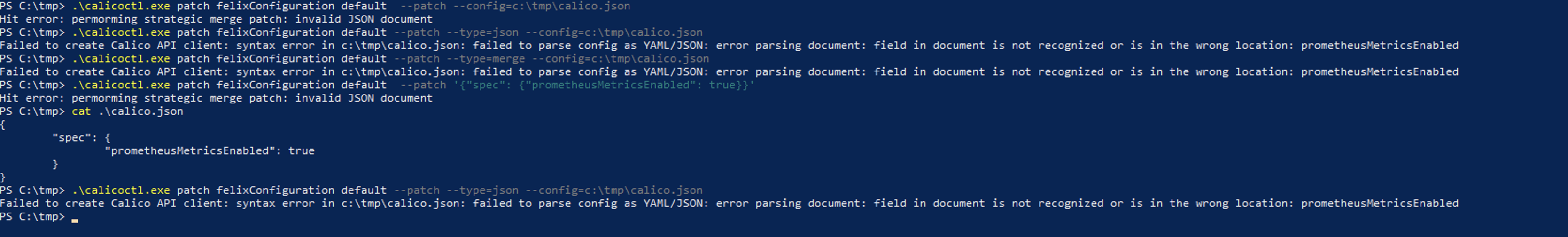 Unable To Apply Calicoctl Patch Command In Windows Node Issue 4947