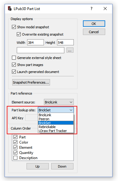Add Rebrickable.com and Brickset.com to HTML Part List lookup sites ...