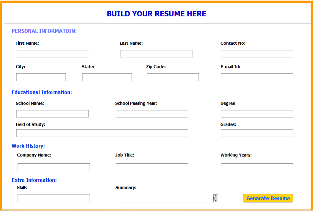 GitHub - RoNimbalkar/Resume-Builder-using-java