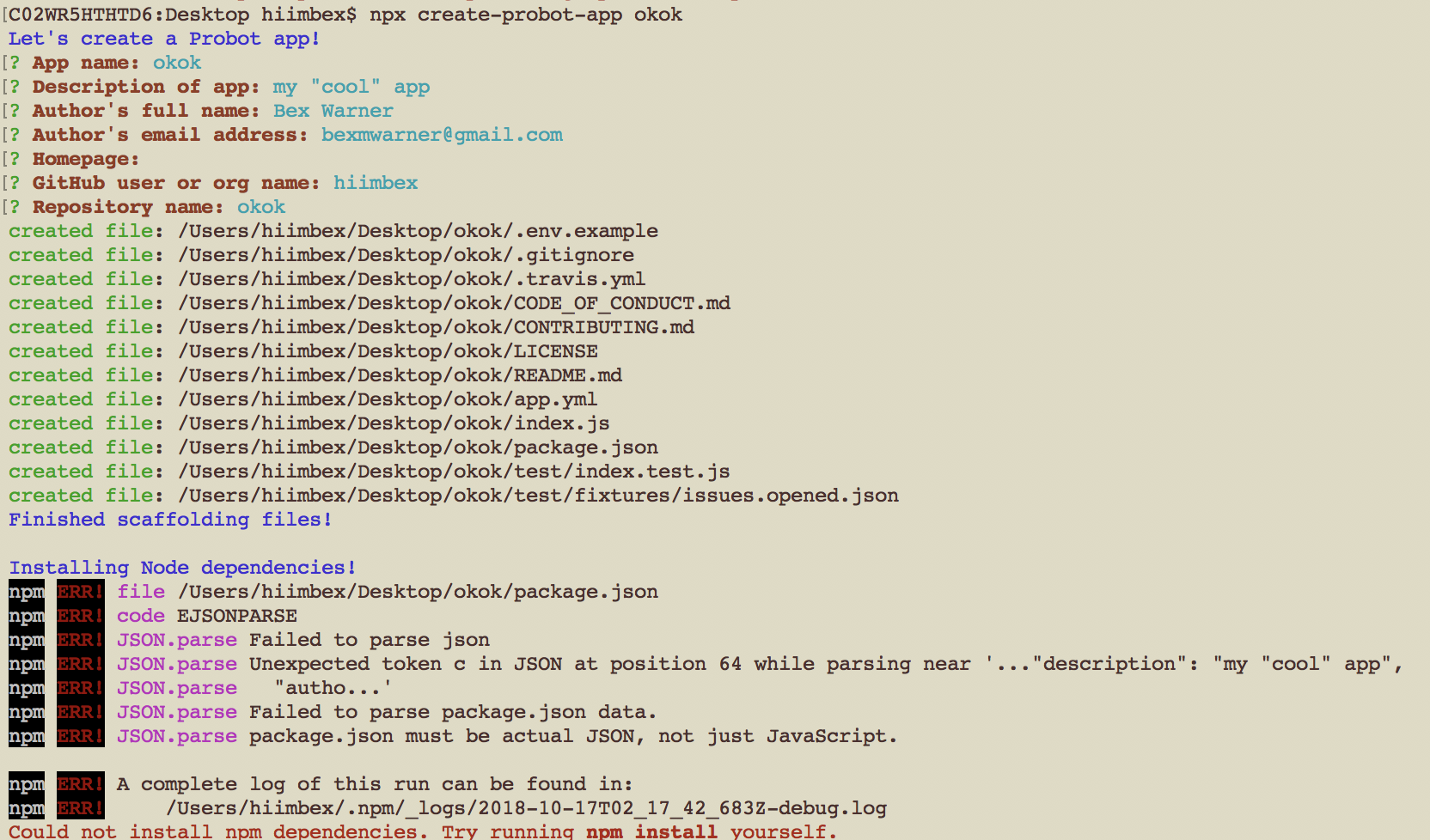Escape quotes in manifest creation · Issue 727 · probot/probot · GitHub