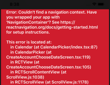 Setting Calendars ref break React Navigation v5 · Issue #1071 · wix ...