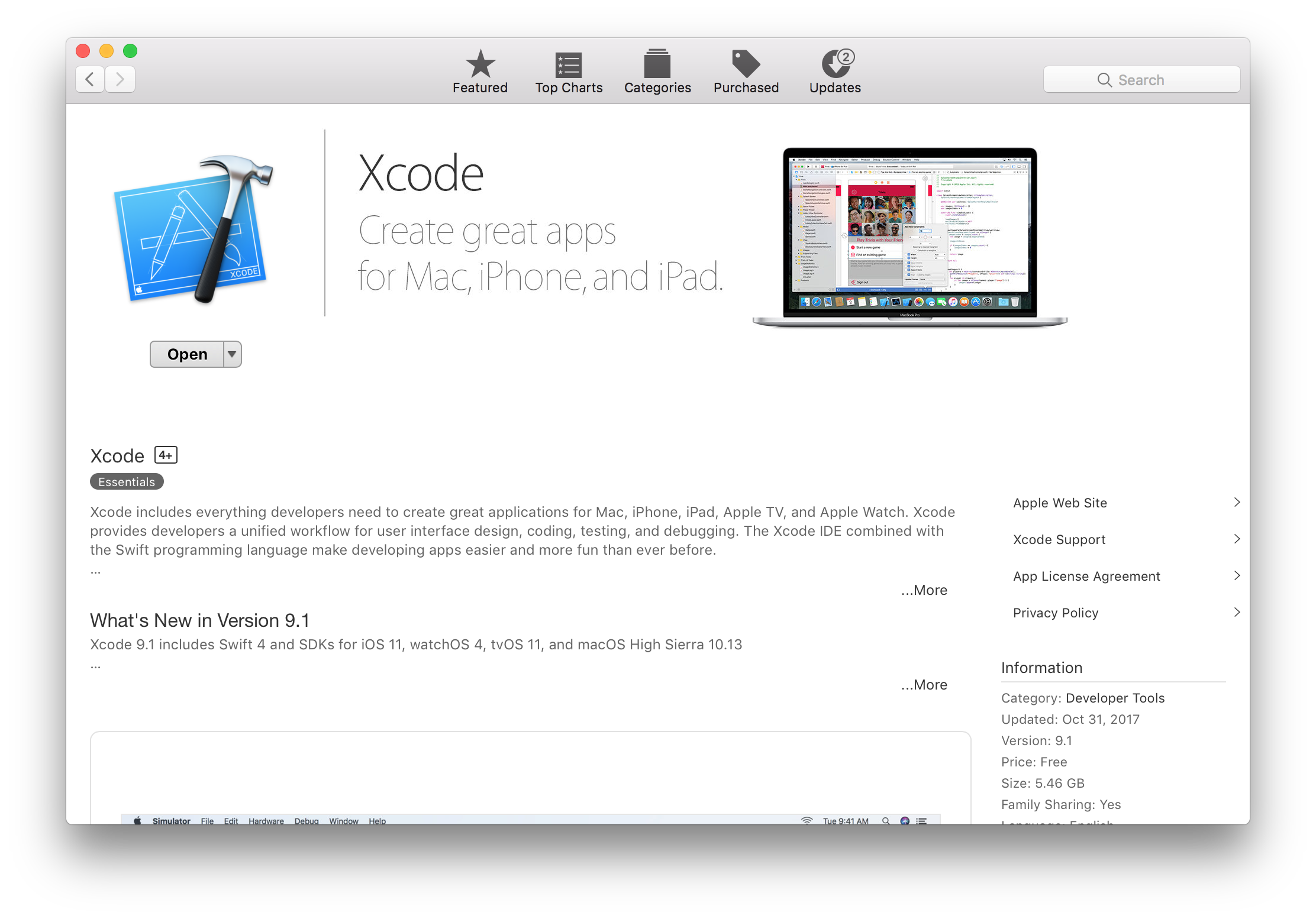 Xcode 9.1