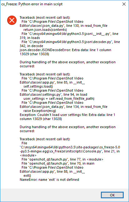 2.4.1 Windows crashes on startup · Issue #1689 · OpenShot/openshot-qt ...