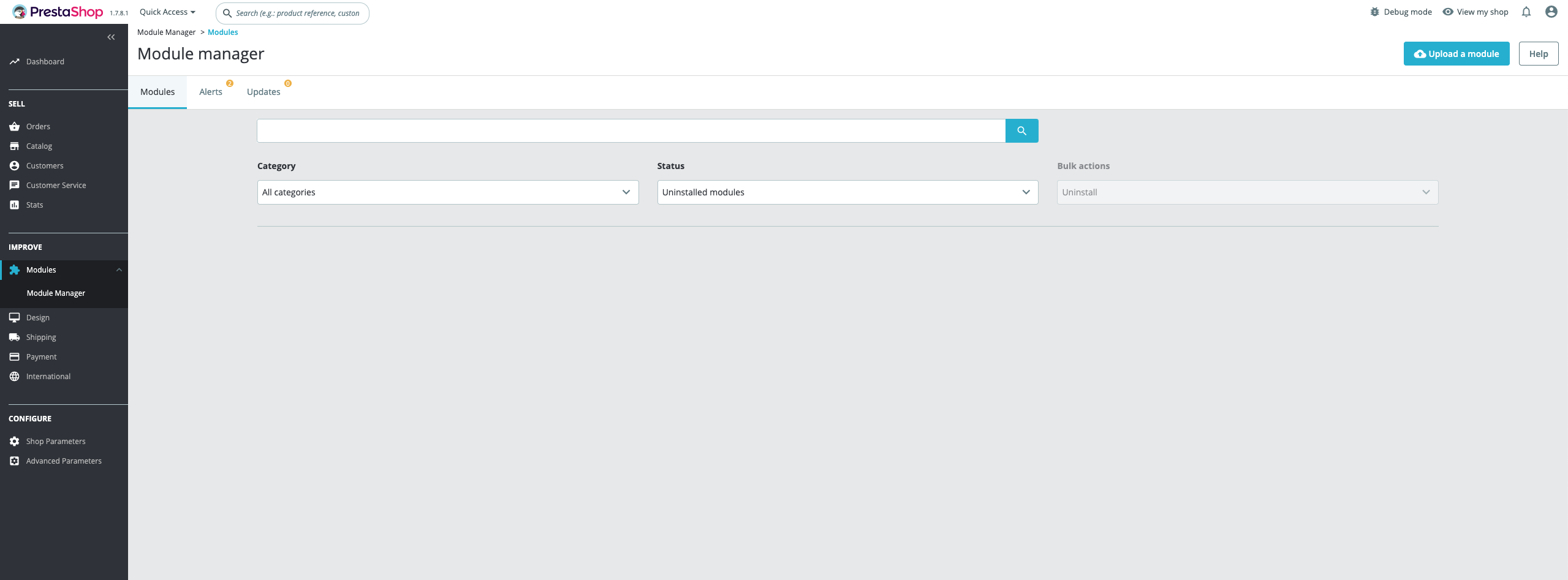 Fix module manager bugs · Issue #26144 · PrestaShop/PrestaShop · GitHub