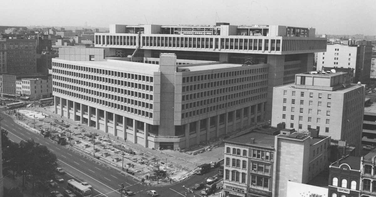 Photograph of View of J. Edgar Hoover FBI Building from National Archives Roof