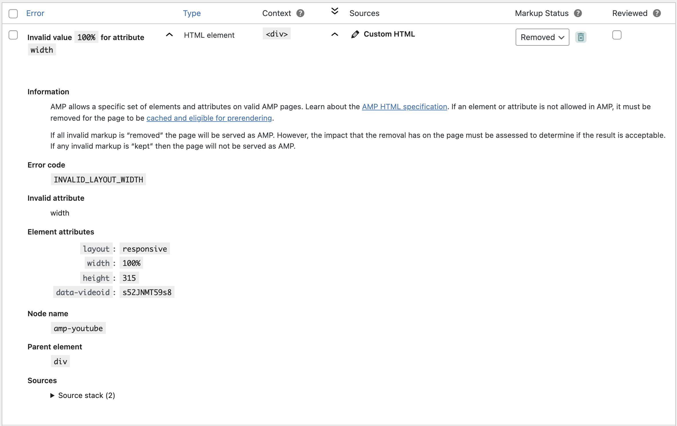 Iframe having width="100%" with youtube embed link are not converted to ...