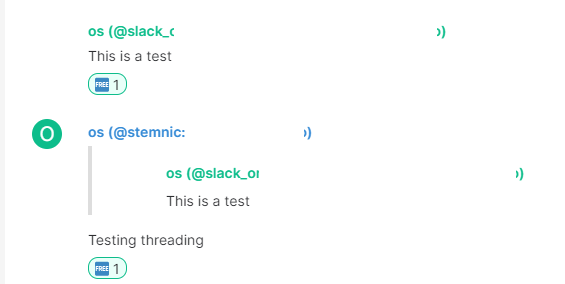 Slack Thread Function Threads and reactions not working if message originated from slack ...