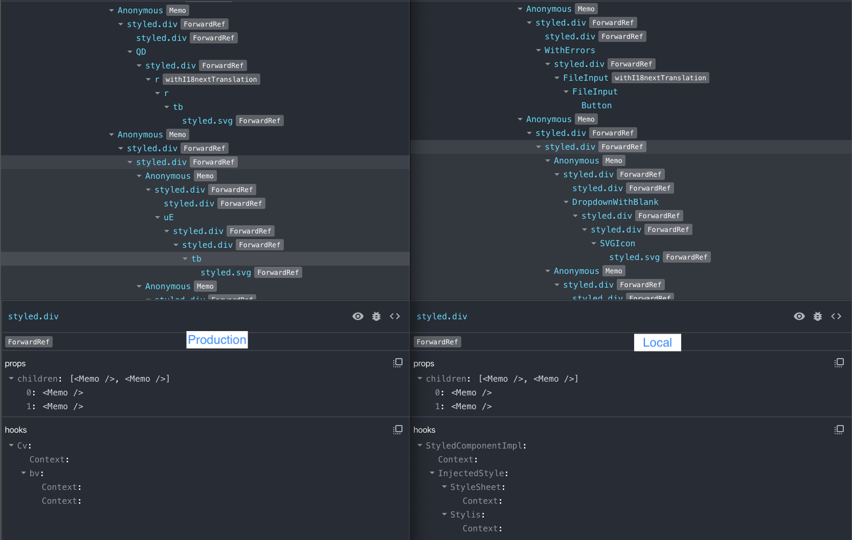 Bug trying to render styles during local development, works fine on ...