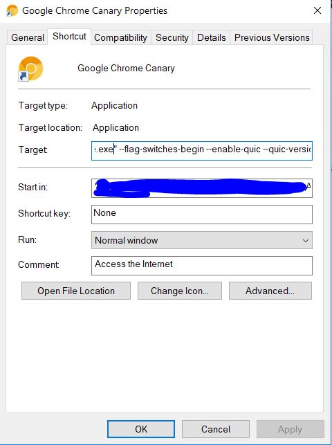 Windows Chrome Canary