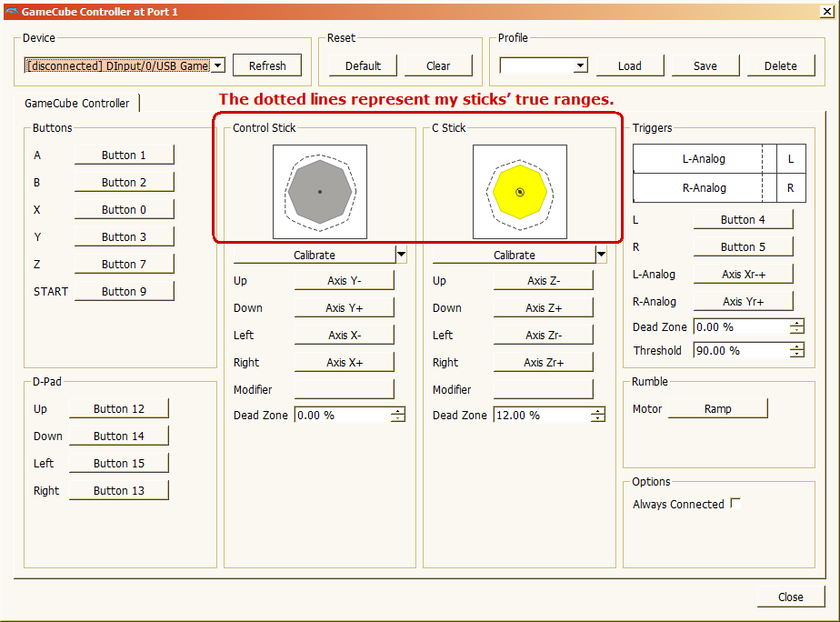 dolphin emulator no joystick sensitivity