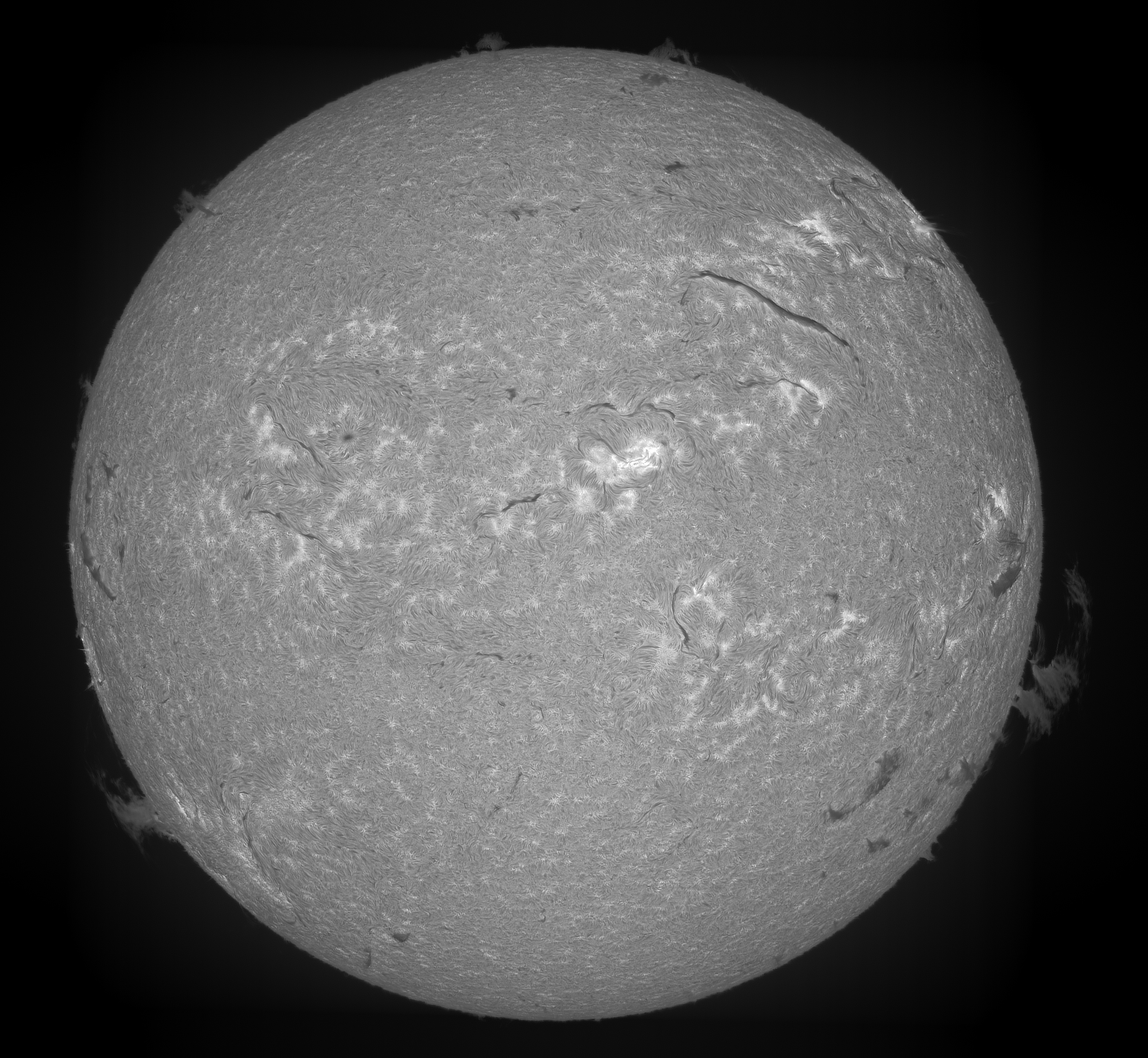 Halpha spectroheliograph, 16 Sept a day with big prominences