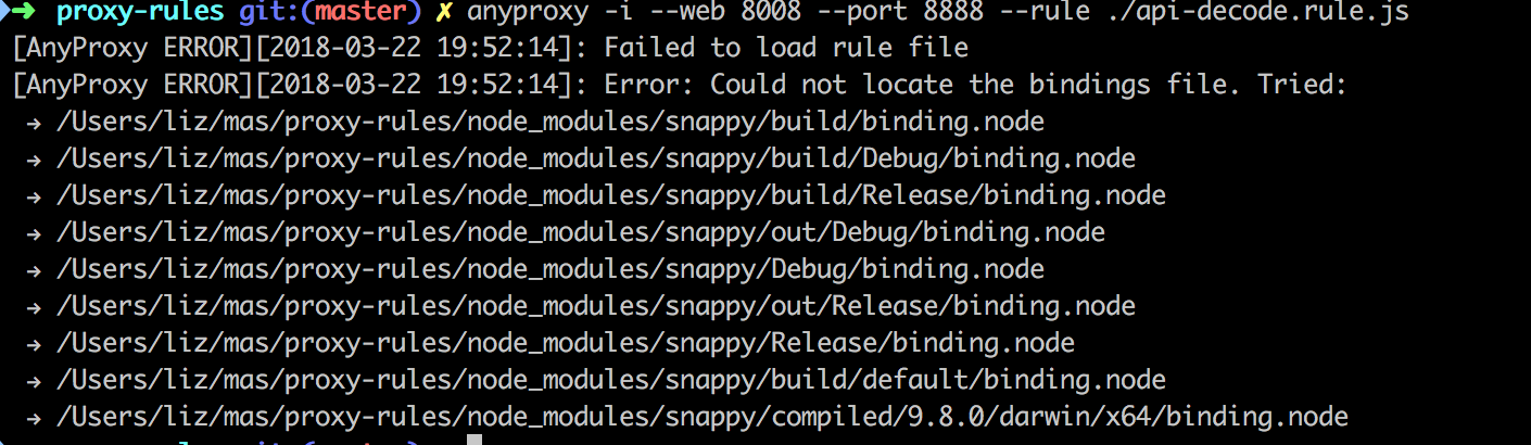 Anyproxy 4.0.6 报错 Could not locate the bindings file. 不能正常启动 · Issue ...