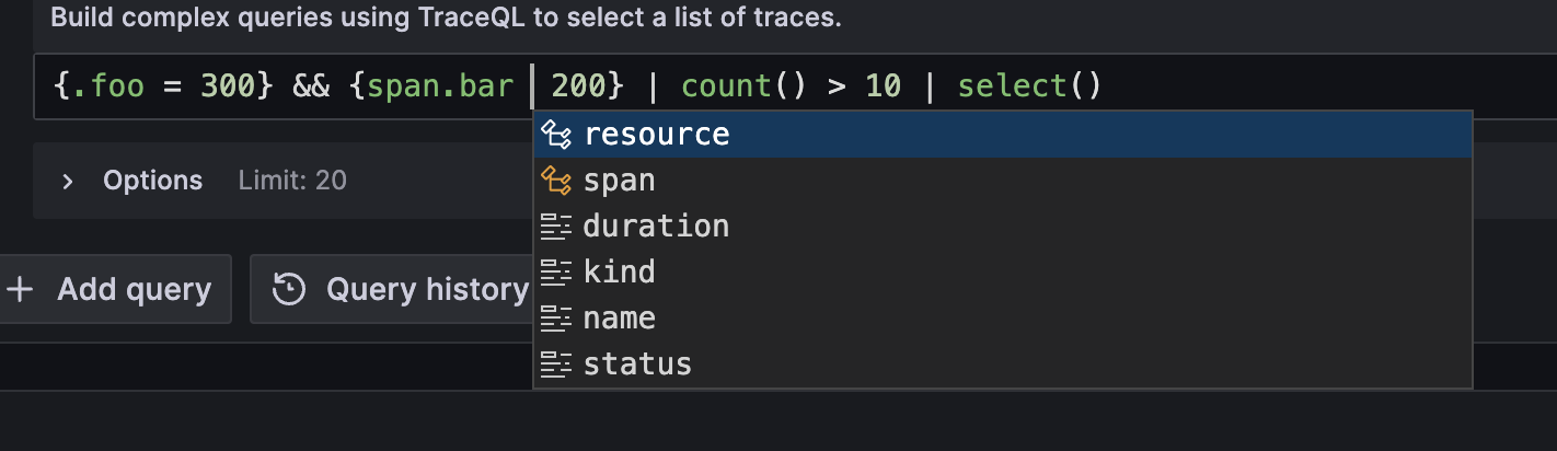 Proper suggestons inside partial expression · Issue #73832 · grafana ...
