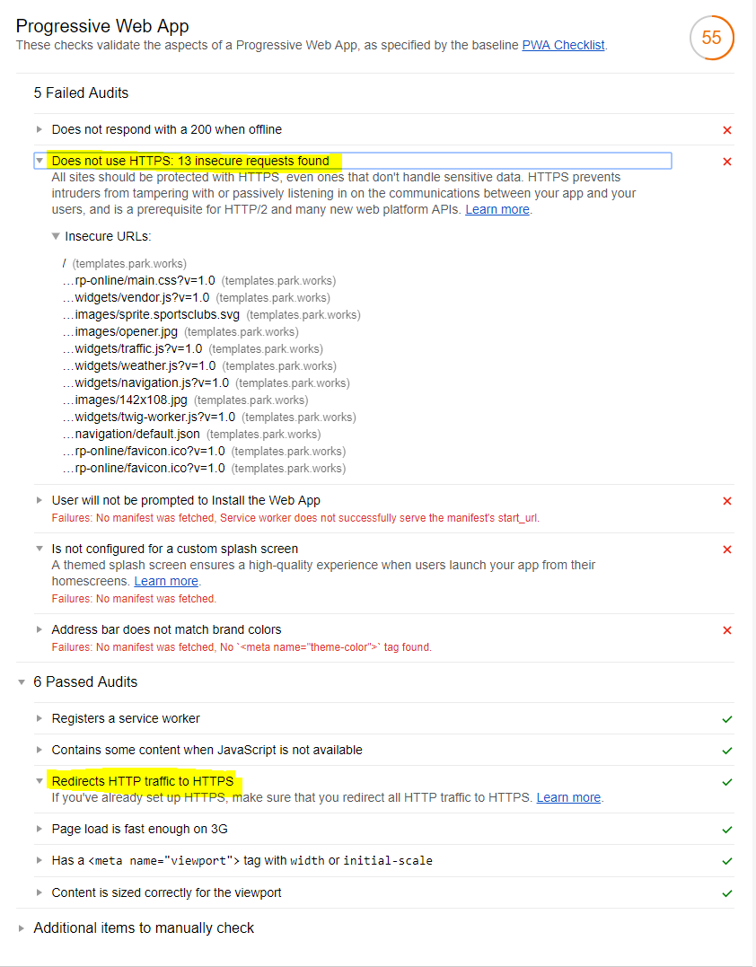 Bug: "Does not use HTTPS" when HTTPS-URL contains basic auth ...