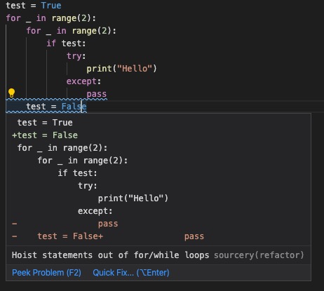 try-catch block causes unsafe refactoring · Issue #58 · sourcery-ai ...