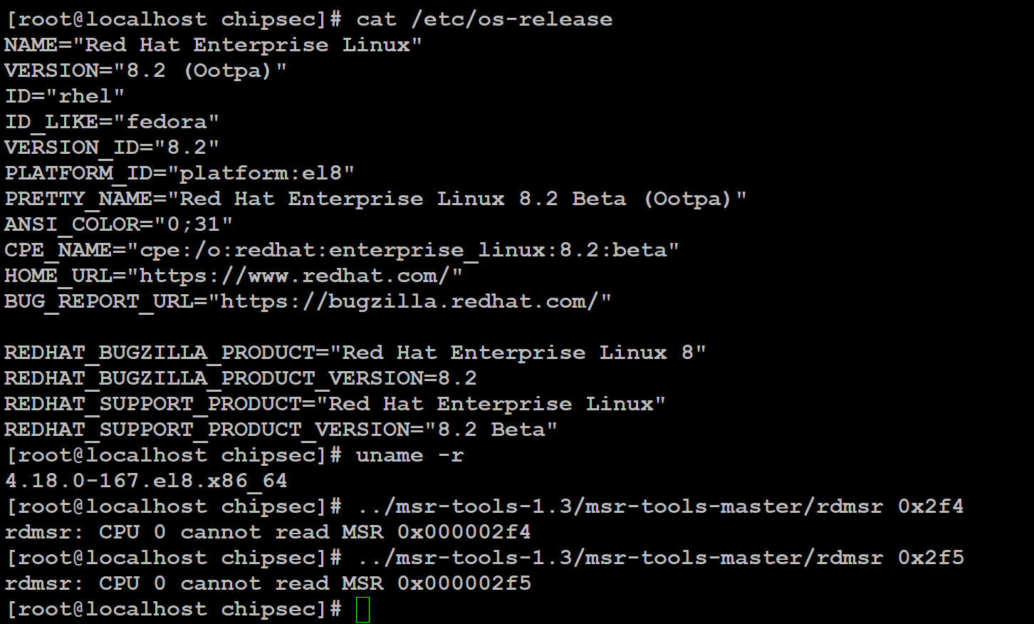 Attempt to read certain MSR causes kernel panic · Issue #887 · chipsec ...