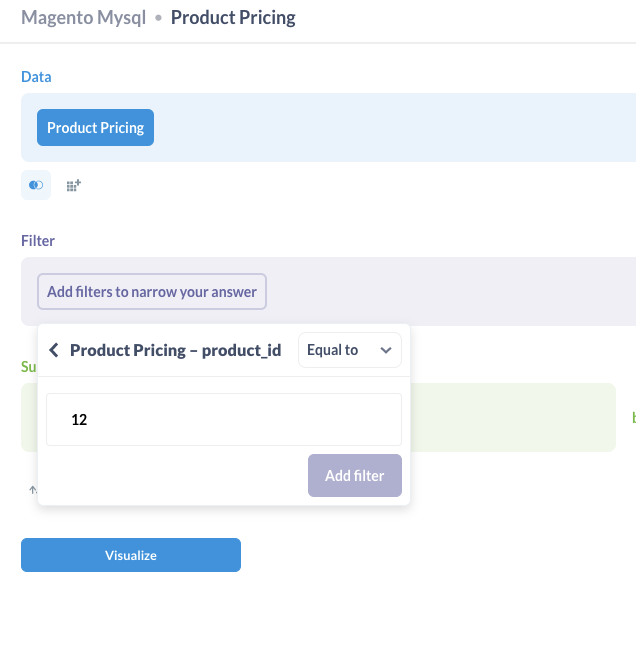 Cannot apply filter to number columns in question/notebook from saved
