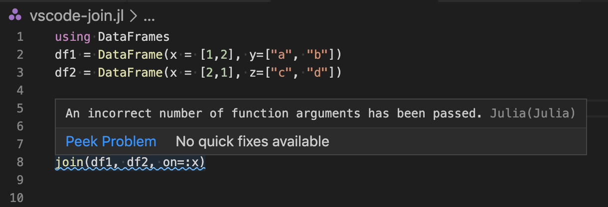 DataFrames join-method linting alert · Issue #965 · julia-vscode/julia ...