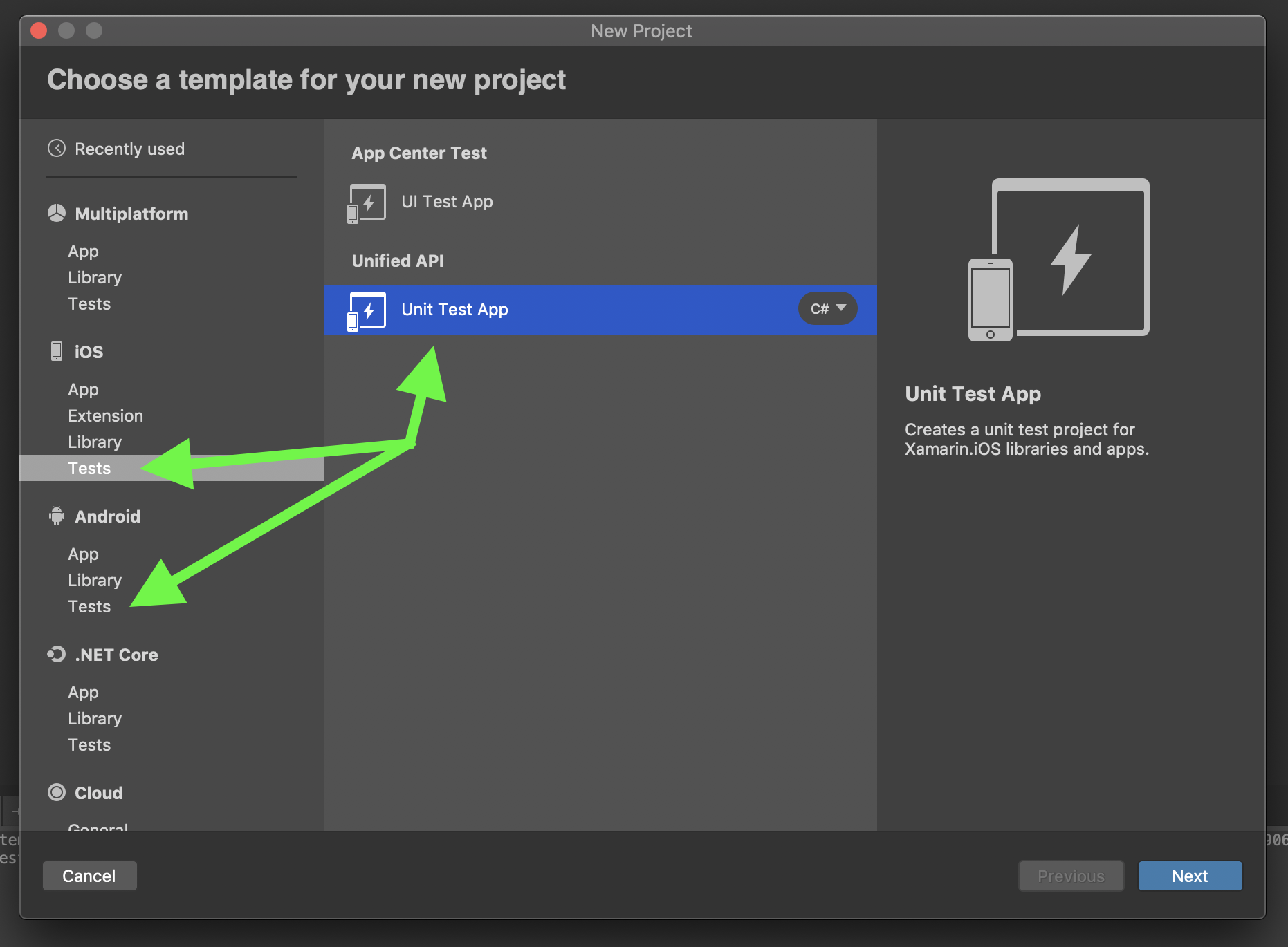 Unit Test App Templates