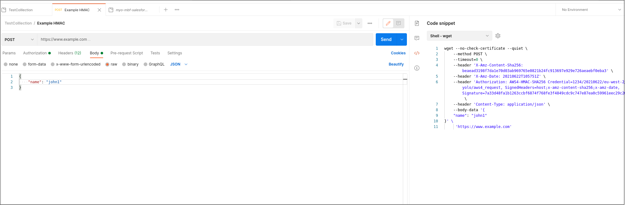 X-Amz-Content-Sha256 is always static when generating wget/curl code ...