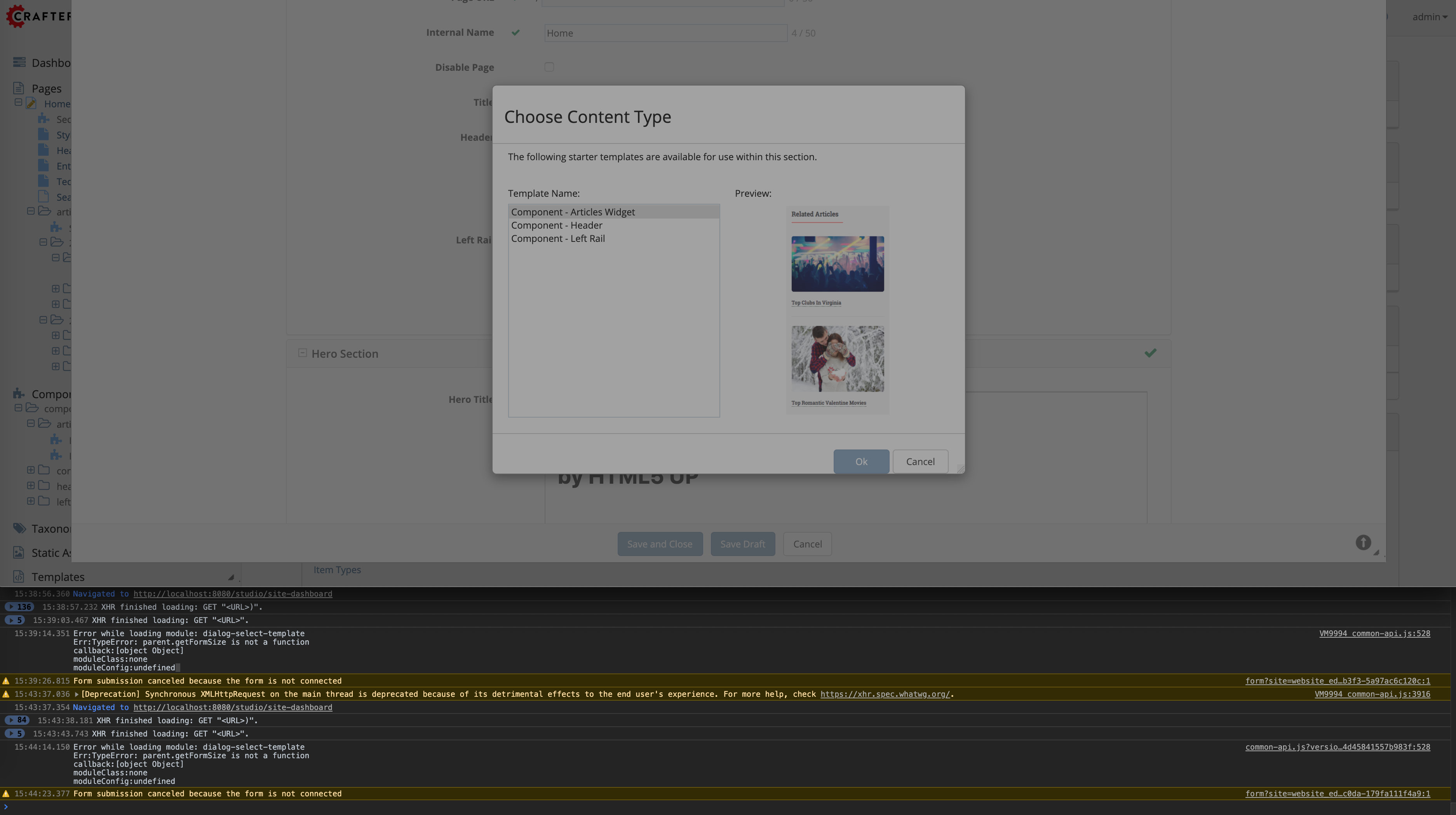 [studio-ui] Error when opening `dialog-select-template` · Issue #3601 ...