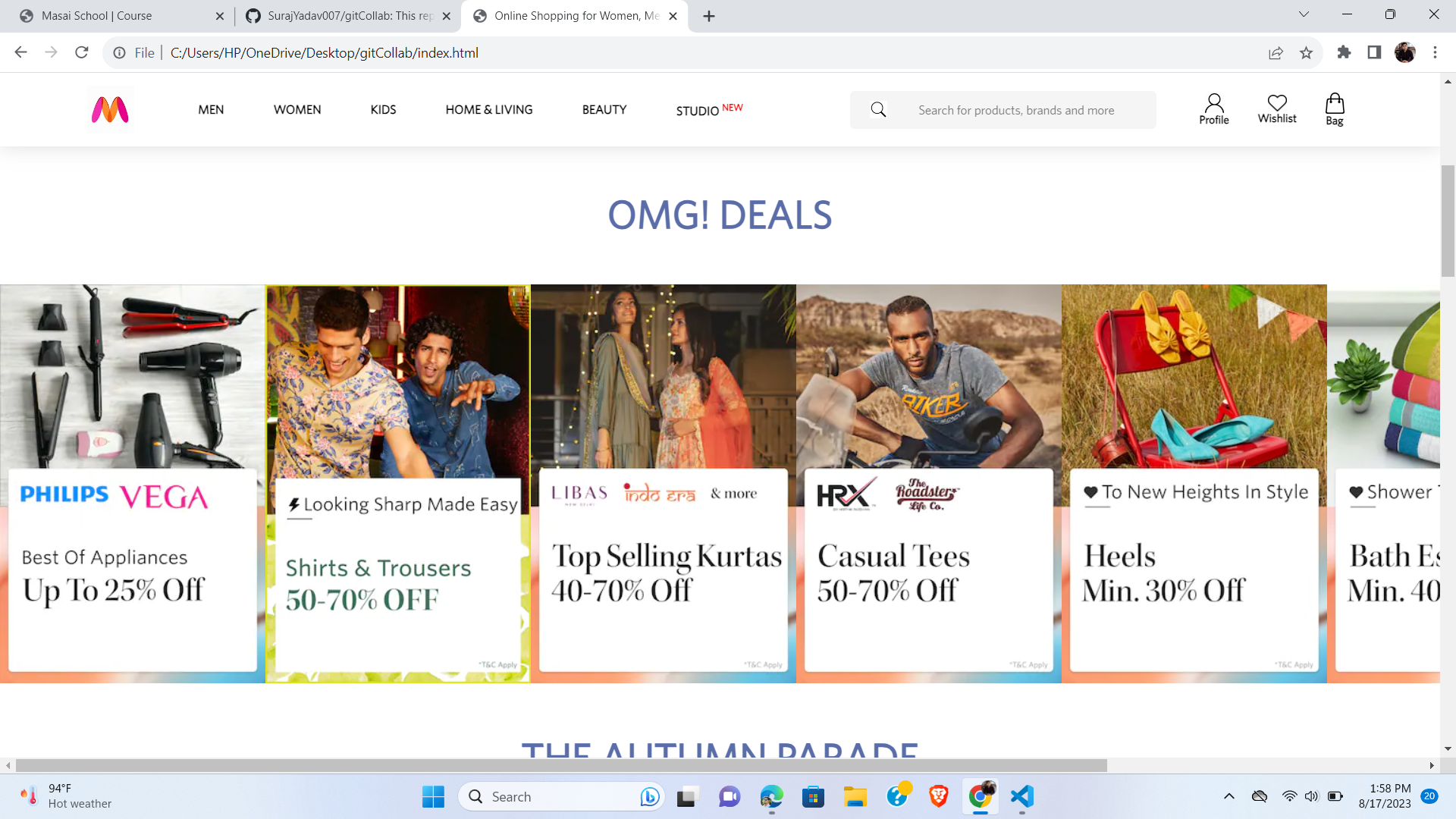 GitHub - himanshuShukla55/myntra-clone: This repo is to git ...