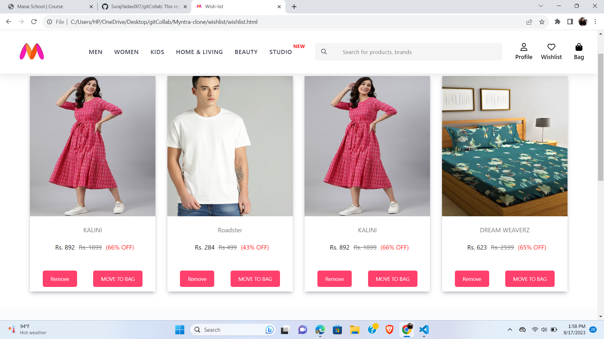 GitHub - himanshuShukla55/myntra-clone: This repo is to git ...