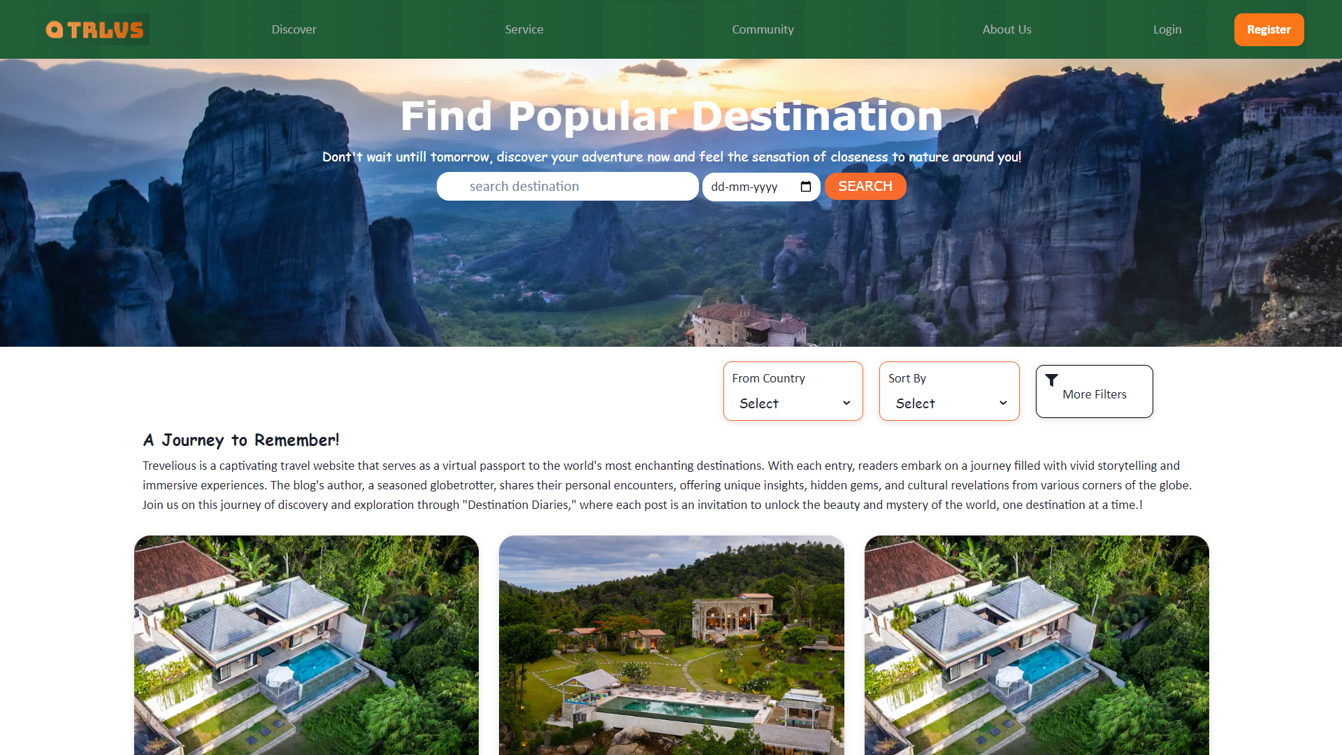 GitHub - arjundangi01/Travelious: Build a user specific travel website ...