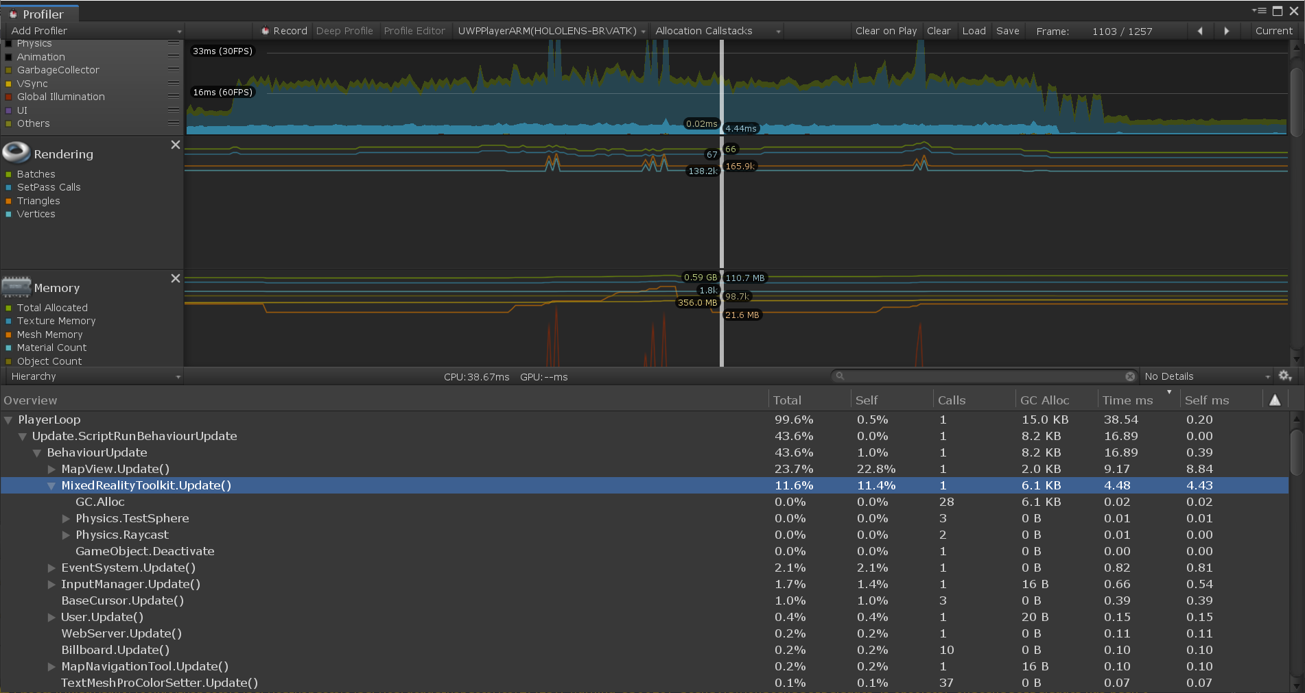Adding MRTK to scene with colliders reduces framerate even when input ...