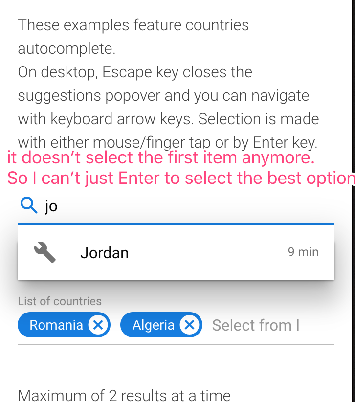 no best option highlighted by default. · Issue 2149