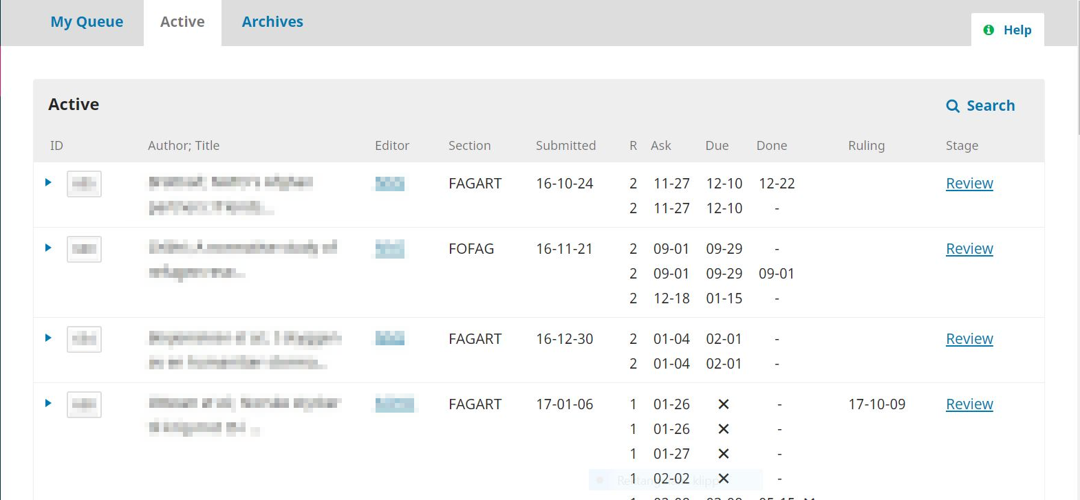 Screenshot of a customization of our Norwegian friends (foodandnutritionresearch.net). To a certain extent mimiking OJS2 but in a quite nice way, indeed room for improvement, but a good base to discuss/imagine what we were discussing.