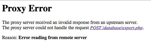 Database export takes too long and causes Proxy Error · Issue #14473 ...