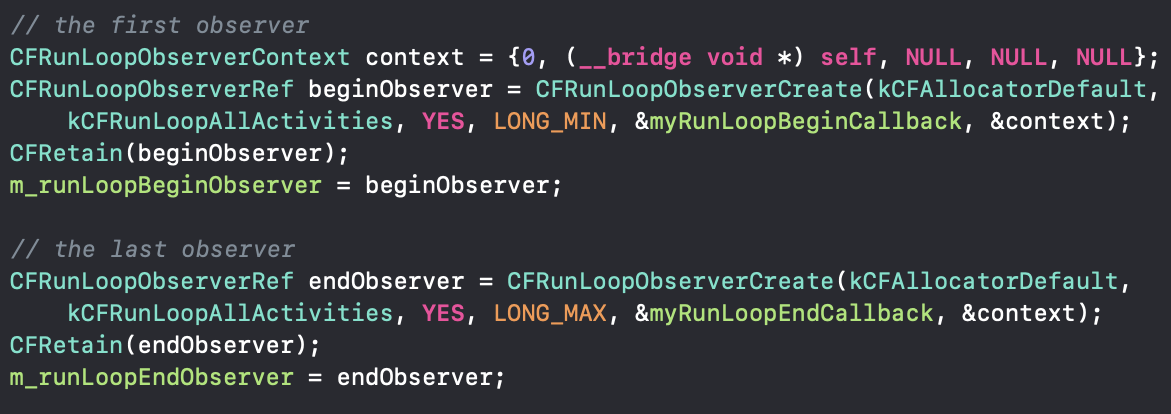 监控主线程状态为什么需要用两个runloop observer呢? · Issue #167 · Tencent/matrix · GitHub