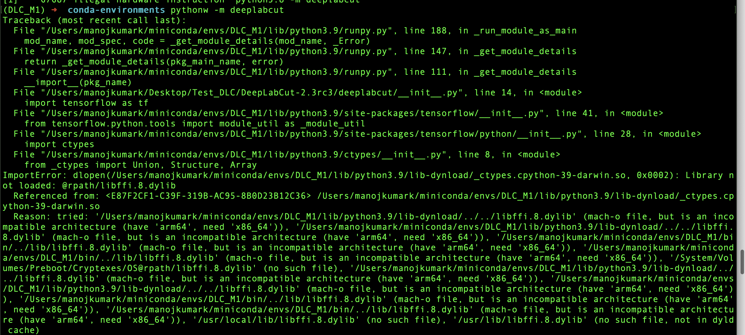 DLC installtion error · Issue #2102 · DeepLabCut/DeepLabCut · GitHub