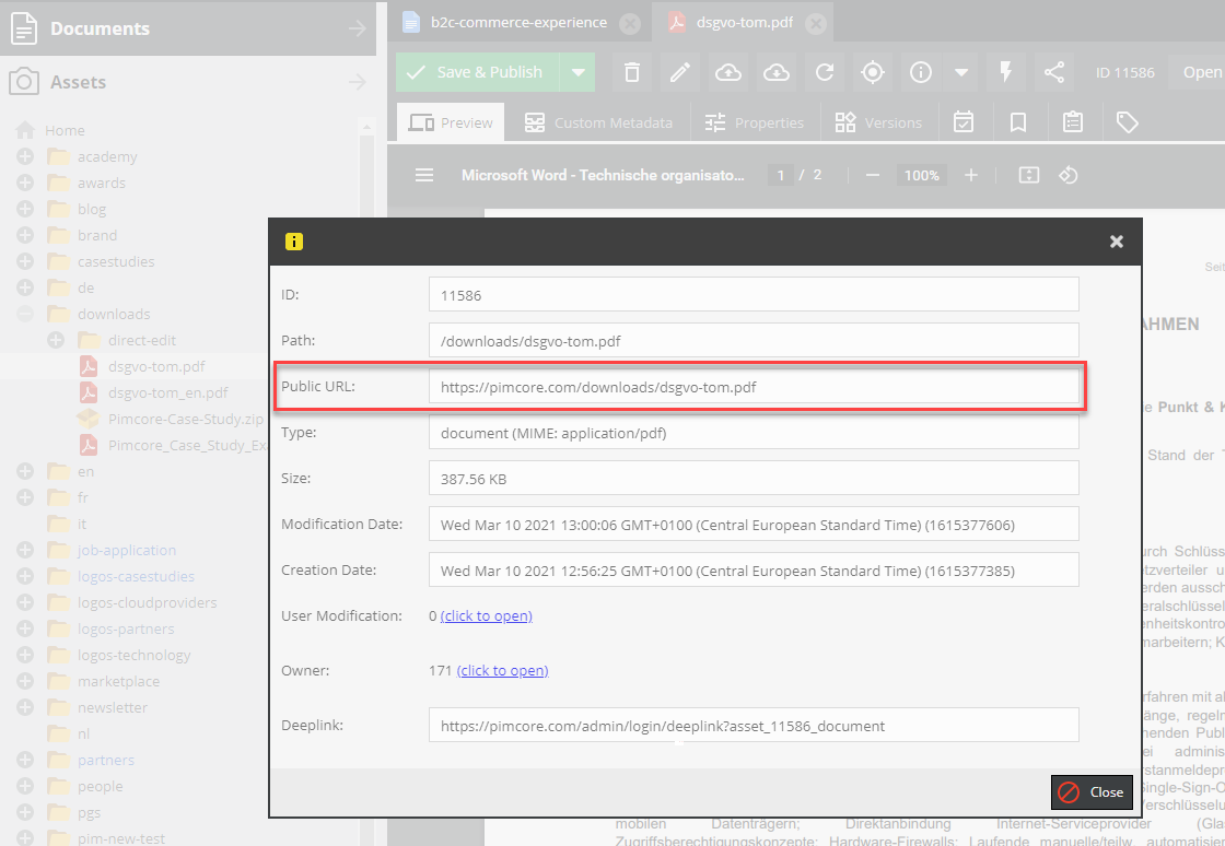 [Improvement]: Show Public URL for documents in backend · Issue #10832 ...
