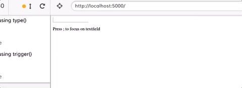 trigger("keydown", ...) or type() seems to have a different behaviour ...