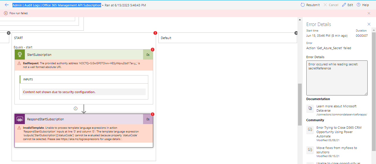 coe-starter-kit-bug-admin-audit-logs-office-365-management-api