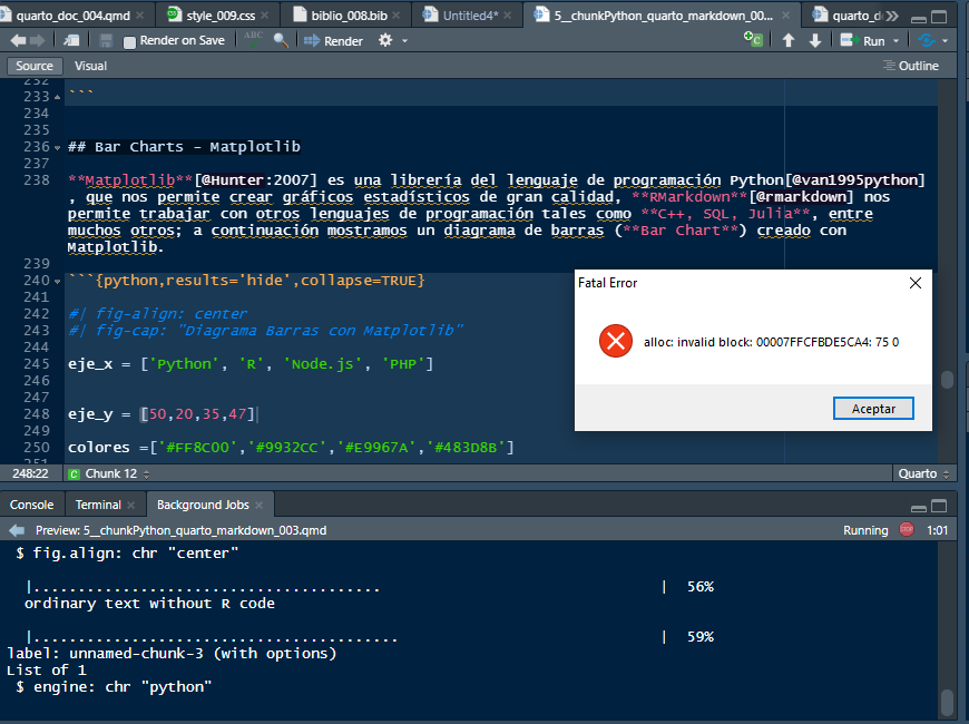 Every time I add a python chunk in Quarto RStudio CRASH!!!! · Issue ...