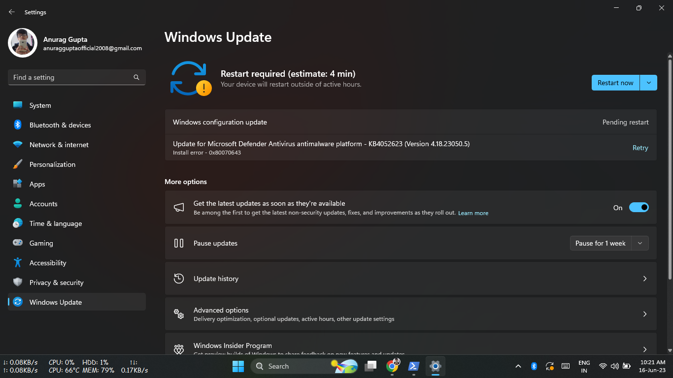 Microsoft store and windows security updates are not installing issue