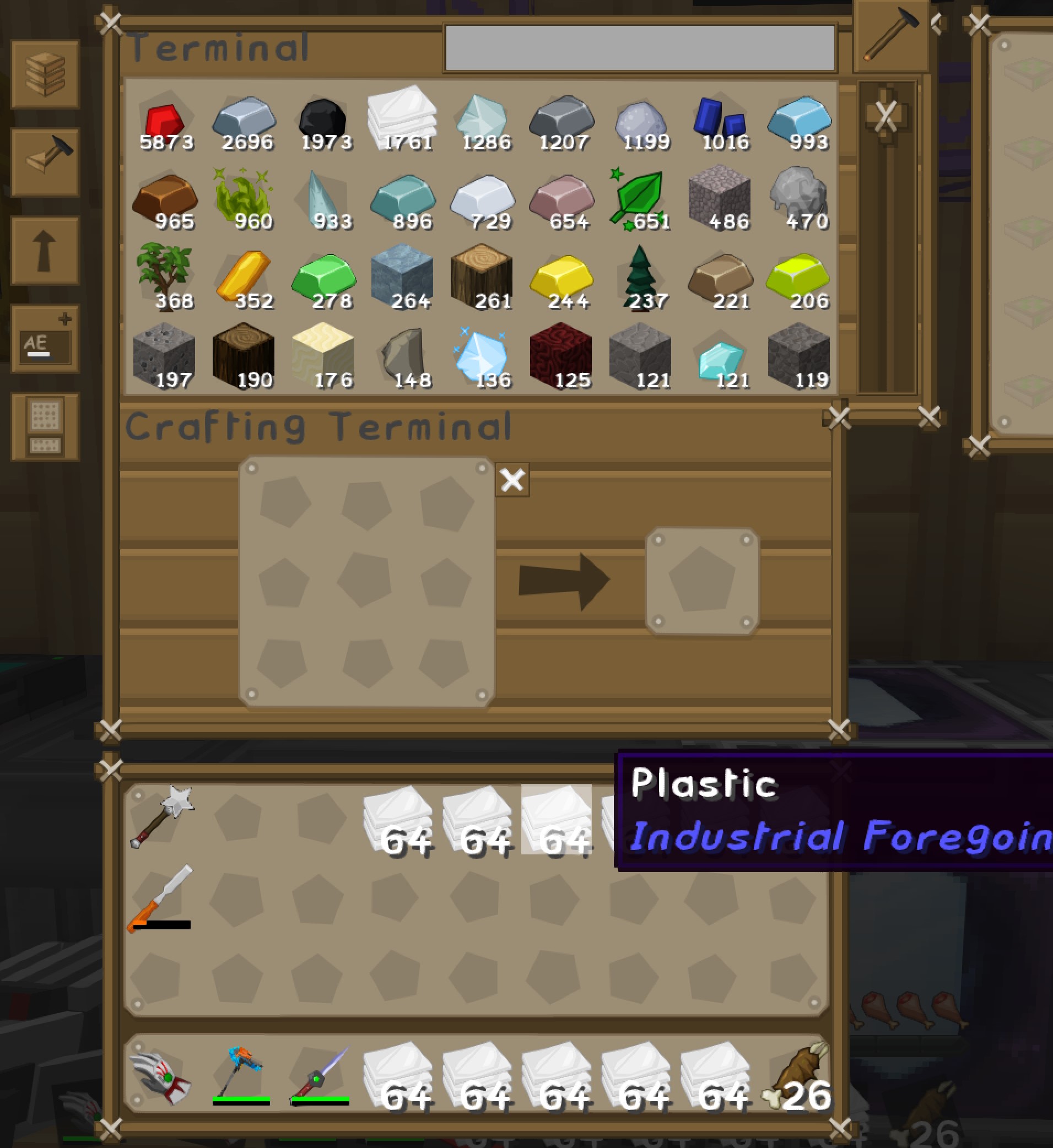 Applied Energistics Terminal shuts down for a second while putting